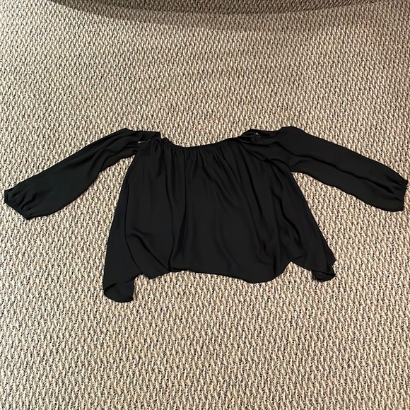 Evenuel black chiffon off the shoulder top - Picture 2 of 4